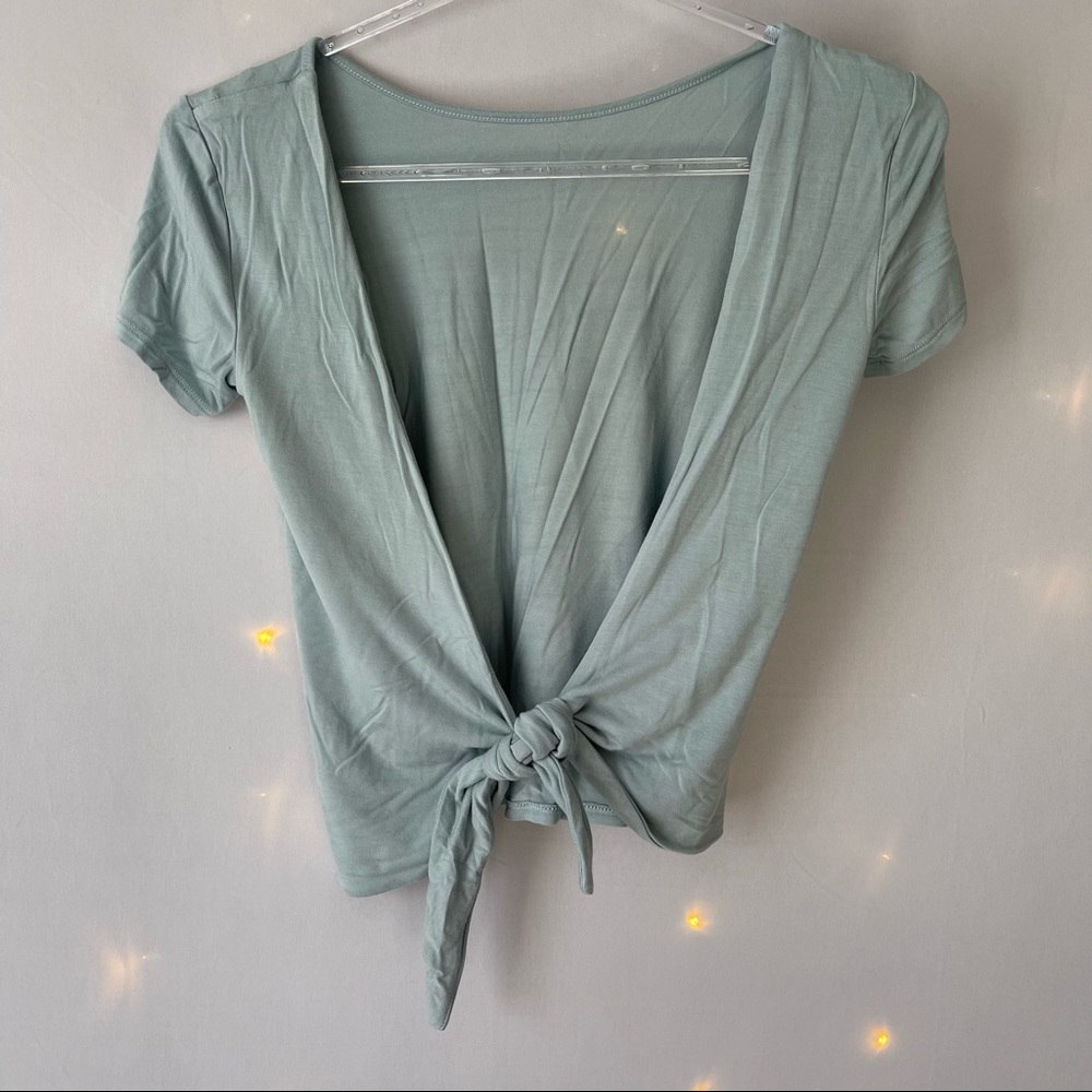 Blue Open Tie Top